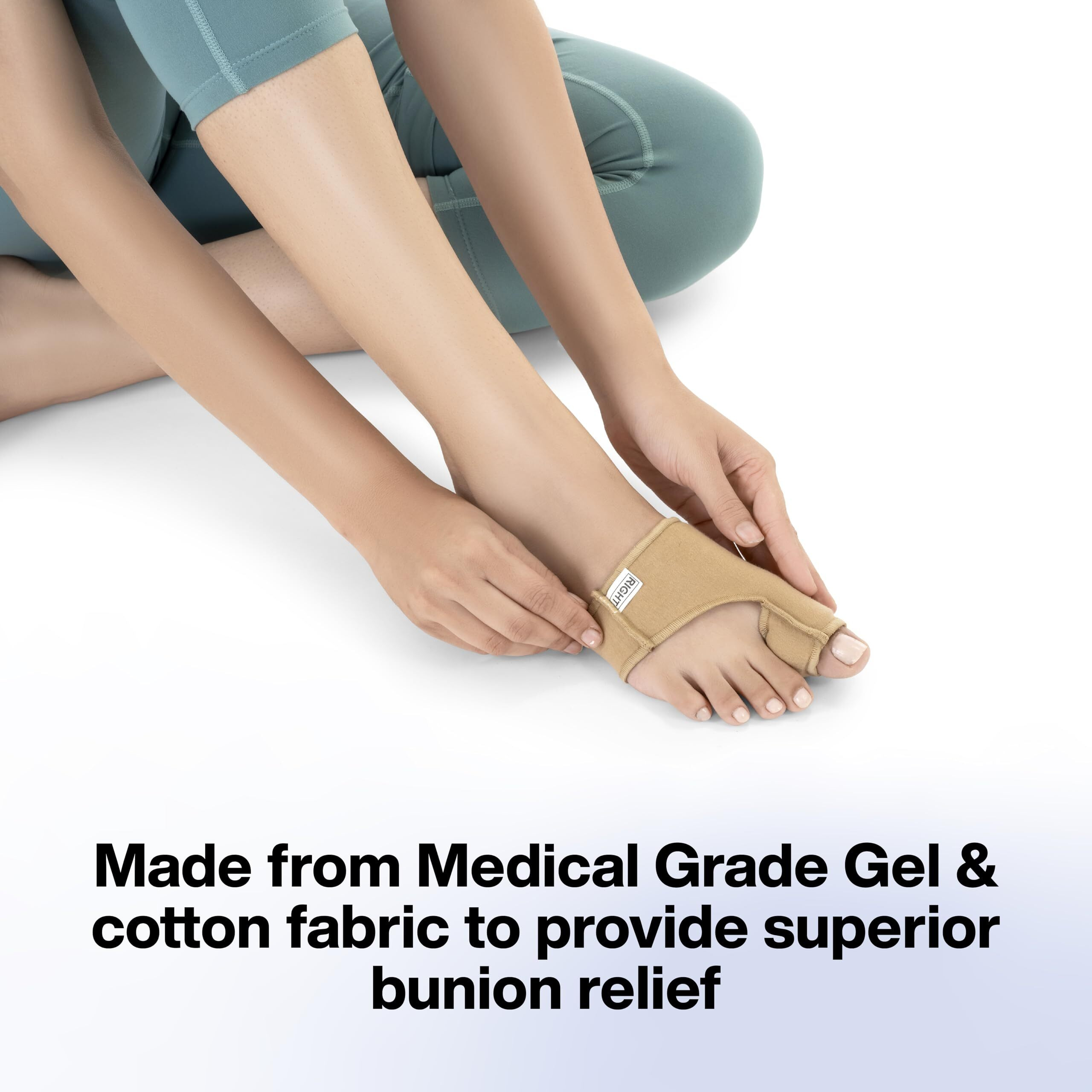 Fovera Bunion Corrector Cotton Sleeves With Gel Toe Separator And Gel Guard Pad, Hammer Toe And Hallux Valgus Corrector For Women & Men | Made In India (Brown, S Size, 1 Pair)