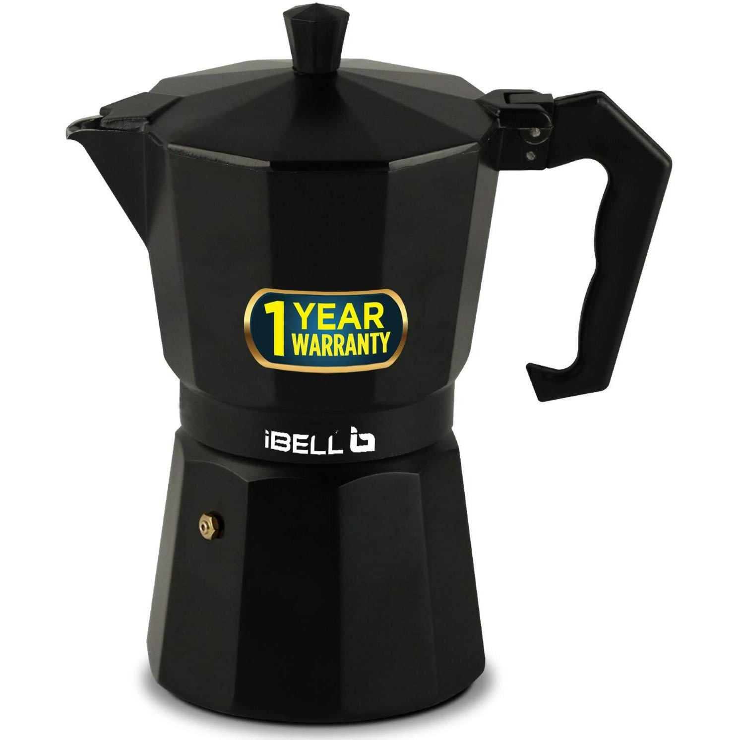 Ibell Mp6370S Classic 6 Cup Moka Pot Espresso Maker/Percolator/Filter Coffee Maker, Italian Espresso - Black