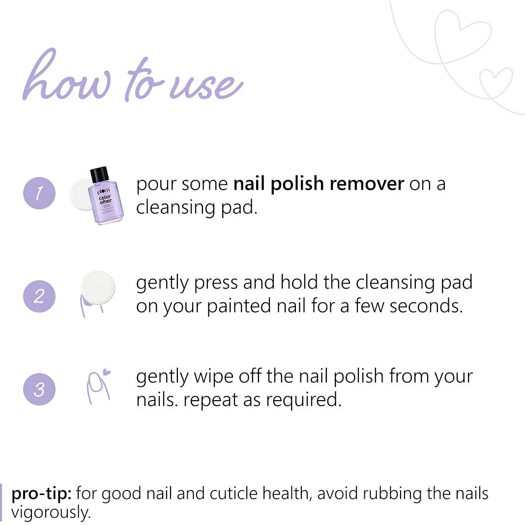 Plum Color Affair Nail Polish Remover | Acetone-Free | Easy Removal | 100% Vegan & Cruelty-Free