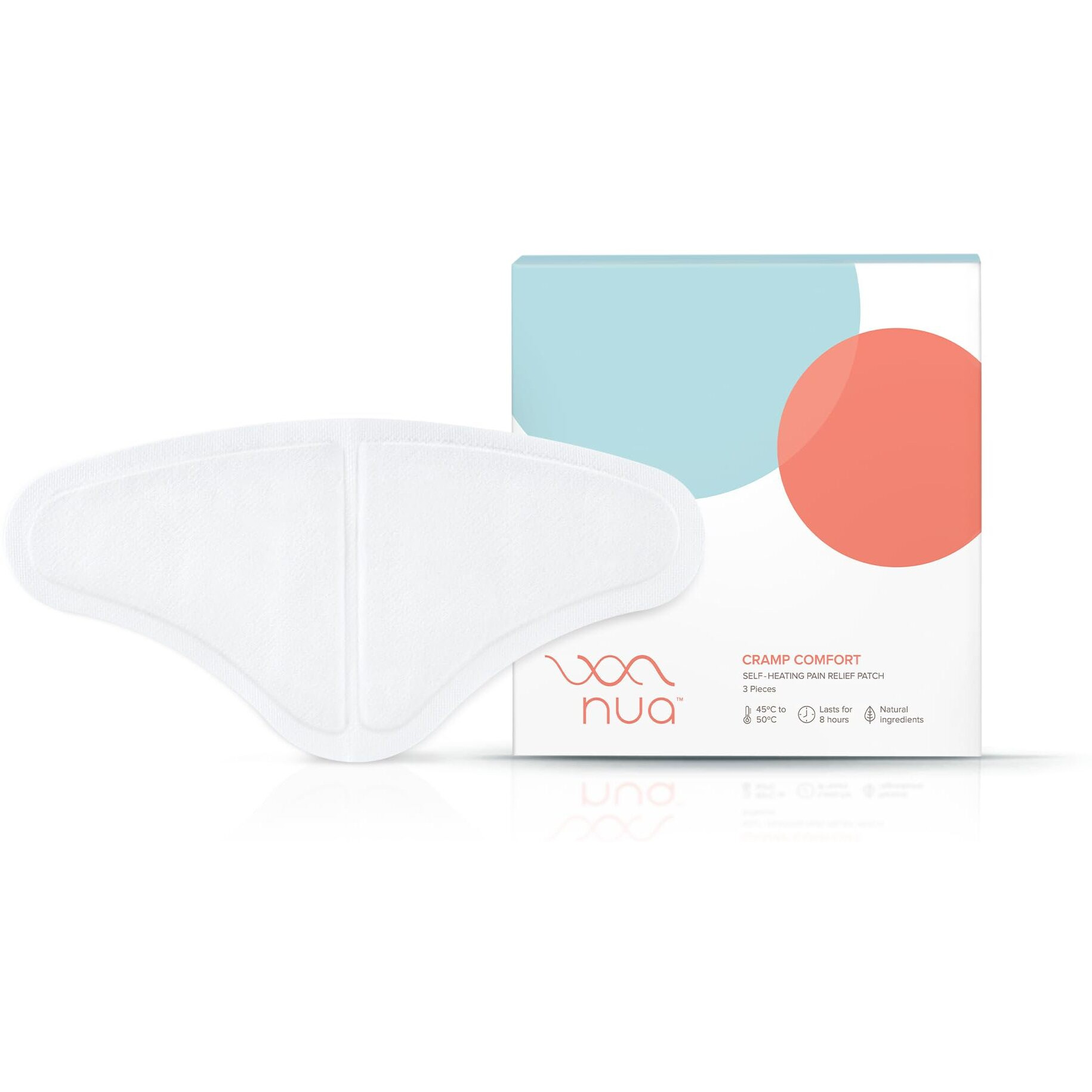 Nua Cramp Comfort || 3 Heat Patches For Period Pain And Cramps || 100% Natural Ingredients And Portable || 8 Hours Pain Relief || Quick Relief From Menstrual Pain