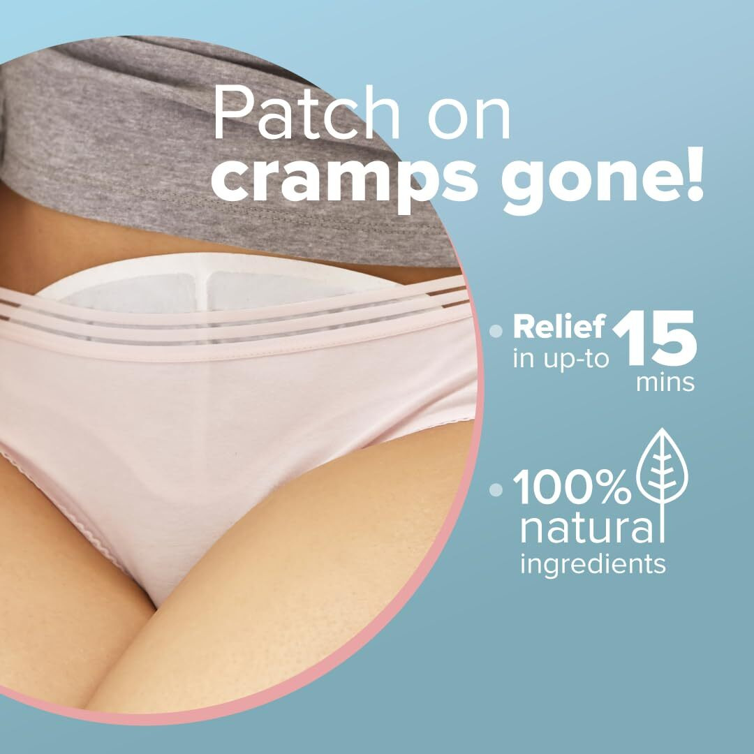 Nua Cramp Comfort || 3 Heat Patches For Period Pain And Cramps || 100% Natural Ingredients And Portable || 8 Hours Pain Relief || Quick Relief From Menstrual Pain