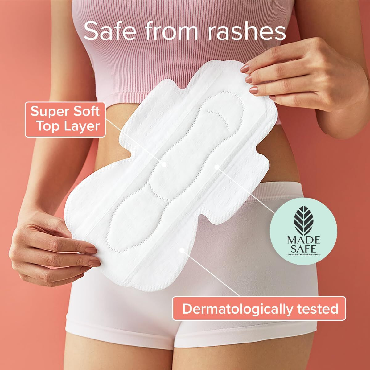 Nua Ultra-Safe 12 Sanitary Pads For Women | 3 Sizes In 1 3 Heavy Flow-Xl+, 5 Medium-Xl & 4 Light-L | Safe On Skin | Toxic-Free & Rash-Free | Unscented | Leakproof | With 12 Secure Shield Covers