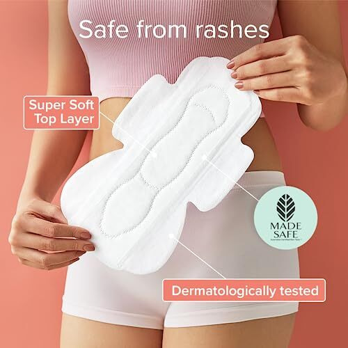 Nua Ultra-Safe Sanitary Pads For Women | 50 Ultra Thin Pads | Heavy Flow - Xl+ | Safe On Skin | Toxic-Free & Rash-Free | Unscented | 50% Wider Back| Leakproof | With 12 Disposable Covers| Made Safe