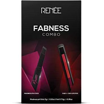 Renee Fabness Combo| Includes Madness Ph Stick & Fab 5-5 In 1 Lipstick| Long Lasting, Semi Matte Finish| Non Drying Formula| Compact & Easy To Use