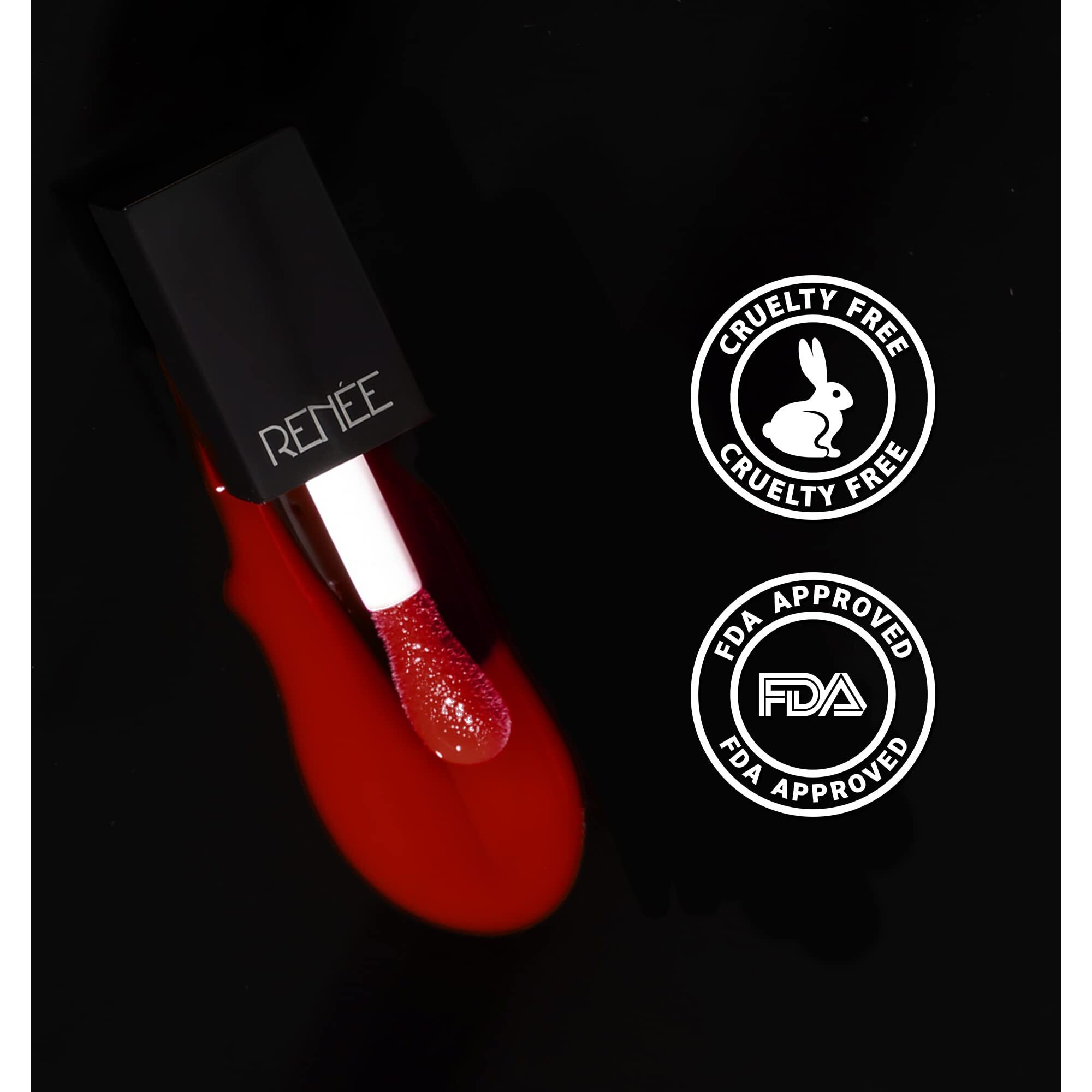 Renee Super Natural Tinted Lip Oil Red Velvet 3Ml, Long Lasting Moisturization & Nourishment | Enriched With Vitamin E & Argon Oil