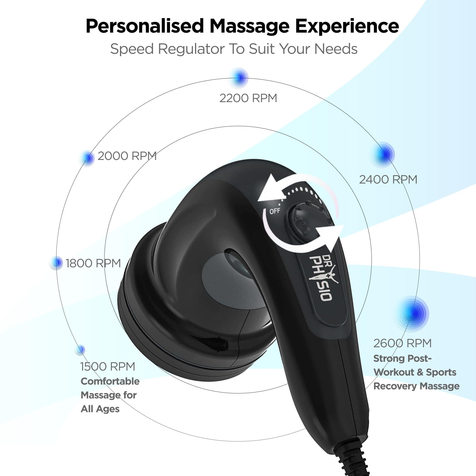 Dr Physio Electric Full Body Massager For Pain Relief Of Back, Leg & Foot (Black)-1011
