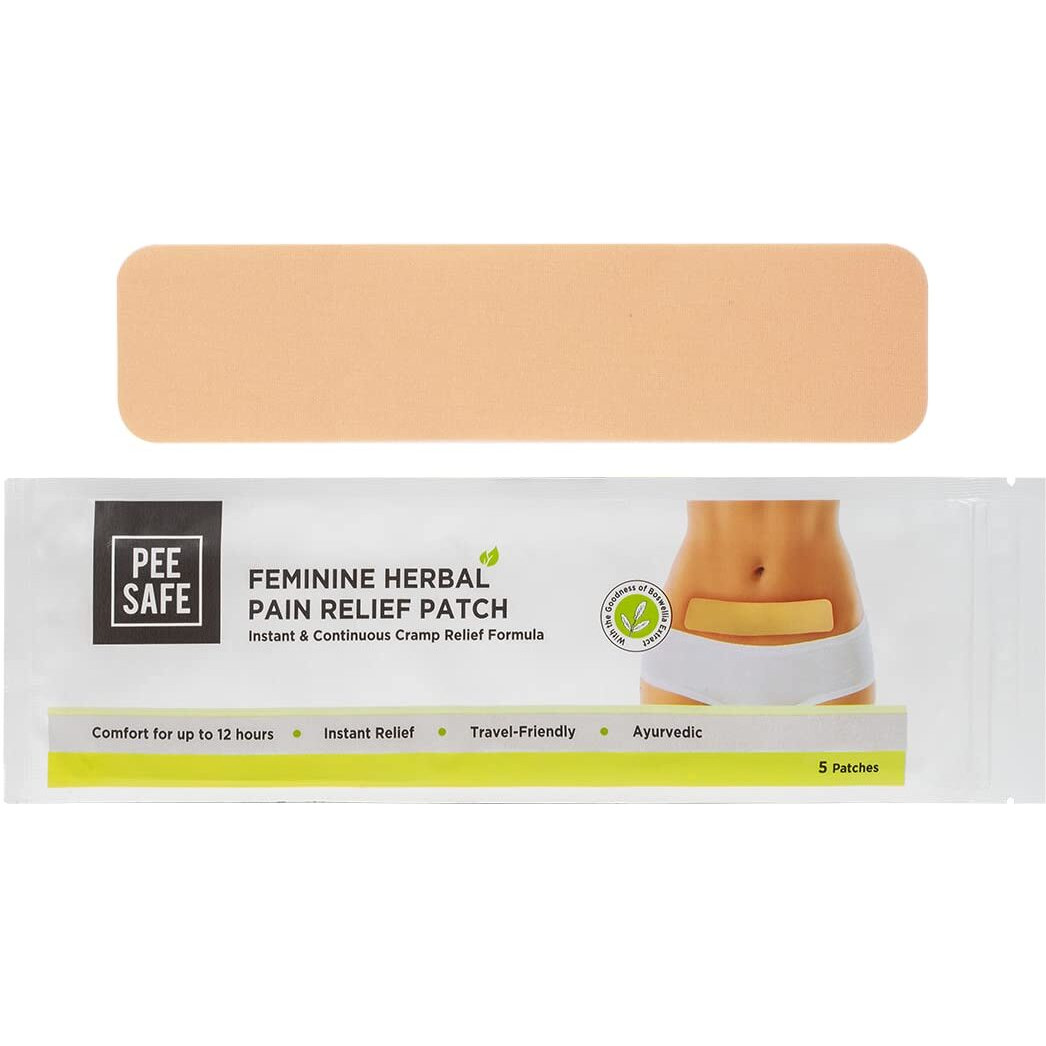 Pee Safe Feminine Herbal Pain Relief Patches (Pack Of 5) | Natural Pain Relief Patches | No Side Effects | Sleek Design | Comfort For Upto 12 Hours