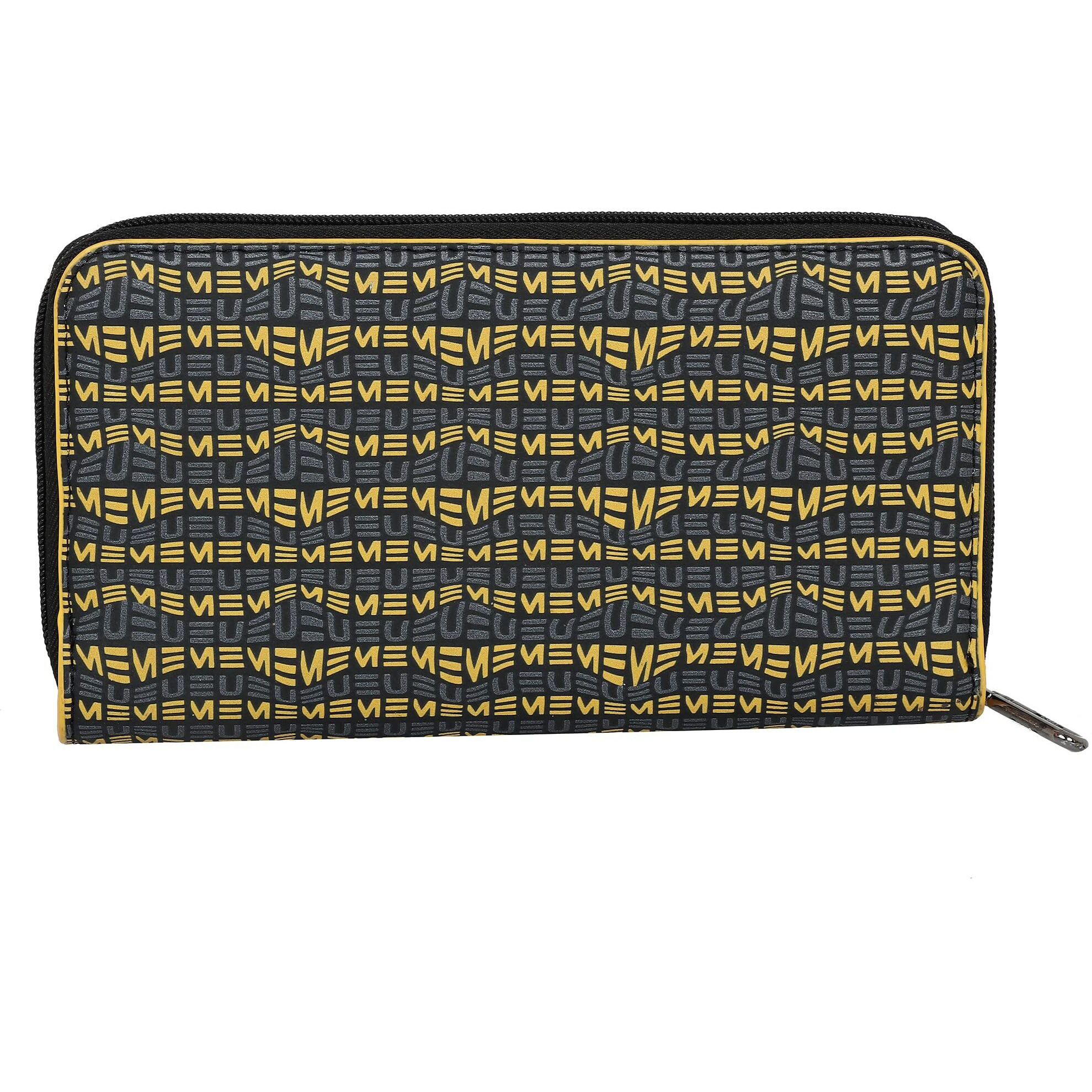 Eume Shaffron Wing Vegan Leather Dragonfly Uv Printed Wallet For Women | Ladies Purse With Card Holders Phone Pocket | Purse For Women |Black Color
