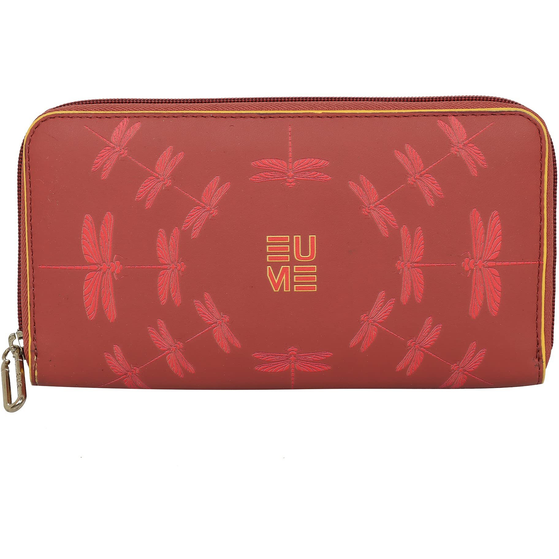 Eume Shaffron Wing Vegan Leather Dragonfly Uv Printed Wallet For Women | Ladies Purse With Card Holders Phone Pocket | Purse For Women |Hot Sauce Red Color