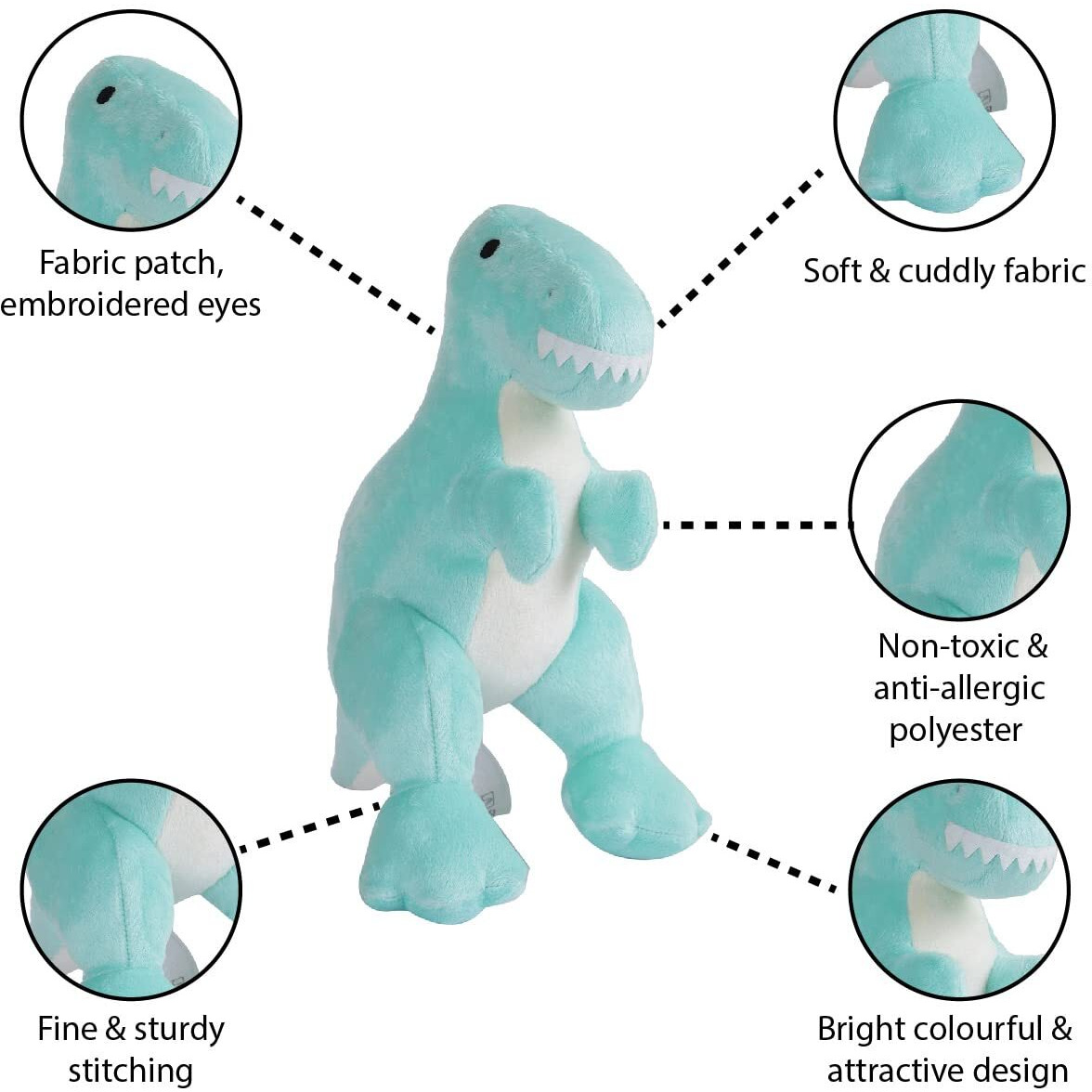 Furrendz Dreamy Dino 10" Plush|Animal Character Soft Toy-Dino|Furry Plush|Soft & Anti Allergic Fabric|Safe For Kids|Role Playtoy|Easy To Wash|Best Birthday & Return Gift For Kids 1 Yrs+|Made In India