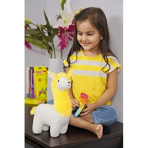 Furrendz Sunshine Llama 10" Plush|Animal Character Soft Toy-Llama|Furry Plush|Soft & Anti Allergic Fabric|Safe For Kids|Role Playtoy|Easy To Wash|Best Birthday & Return Gift For Kids 1+|Made In India