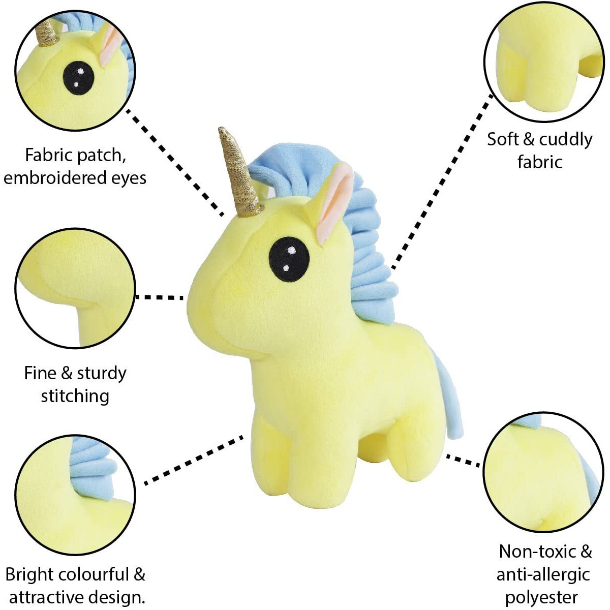 Furrendz Radiant Unicorn 10" Plush|Animal Character Soft Toy-Unicorn|Furry Plush|Soft & Anti Allergic Fabric|Safe For Kids|Role Playtoy|Easy To Wash|Best Birthday&Return Gift For Kids 1+|Made In India