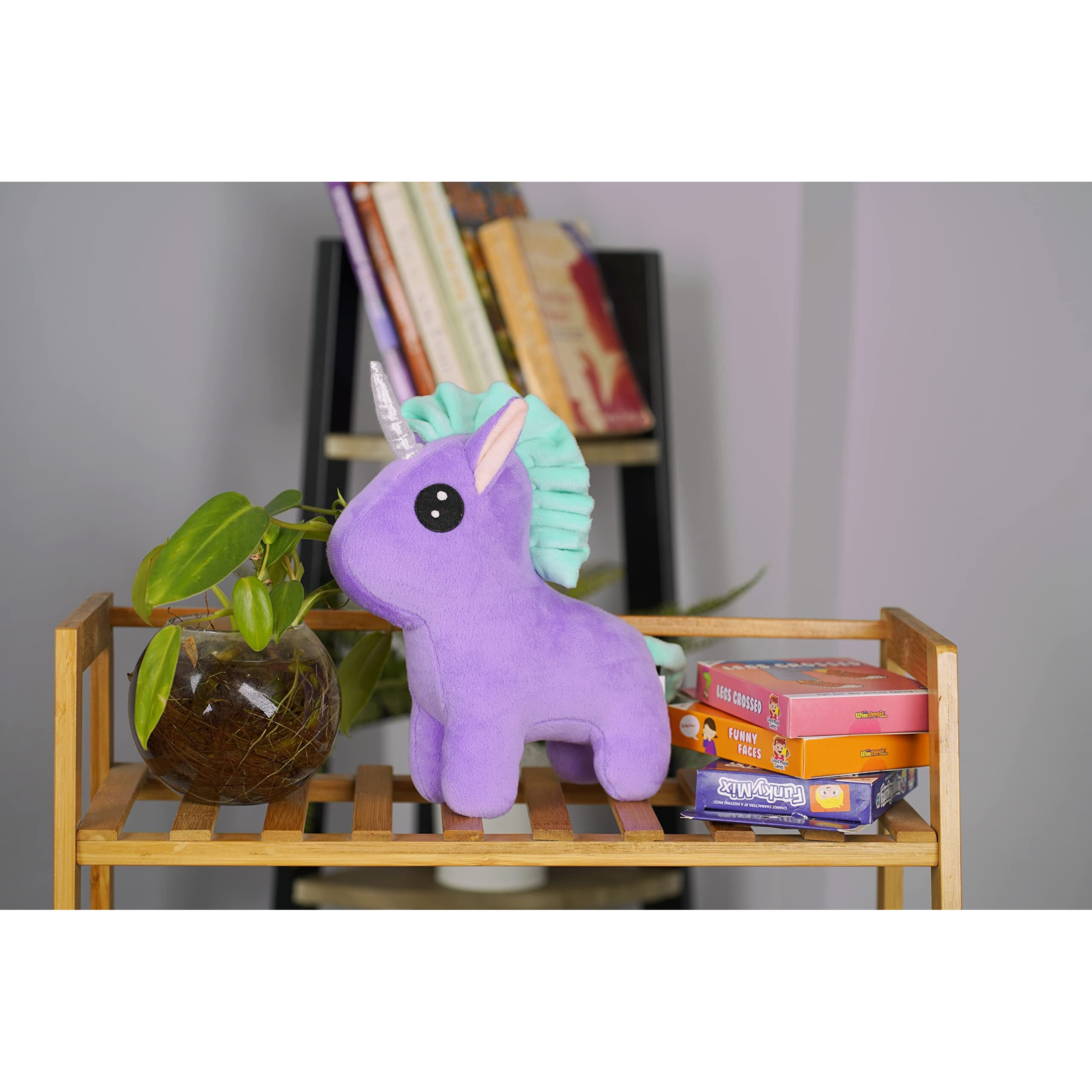 Furrendz Dazzling Unicorn 10" Plush|Animal Character Soft Toy-Unicorn|Furry Plush|Soft & Anti Allergic Fabric|Safe For Kids|Role Playtoy|Easy To Wash|Birthday&Return Gift For Kids 1+|Made In India