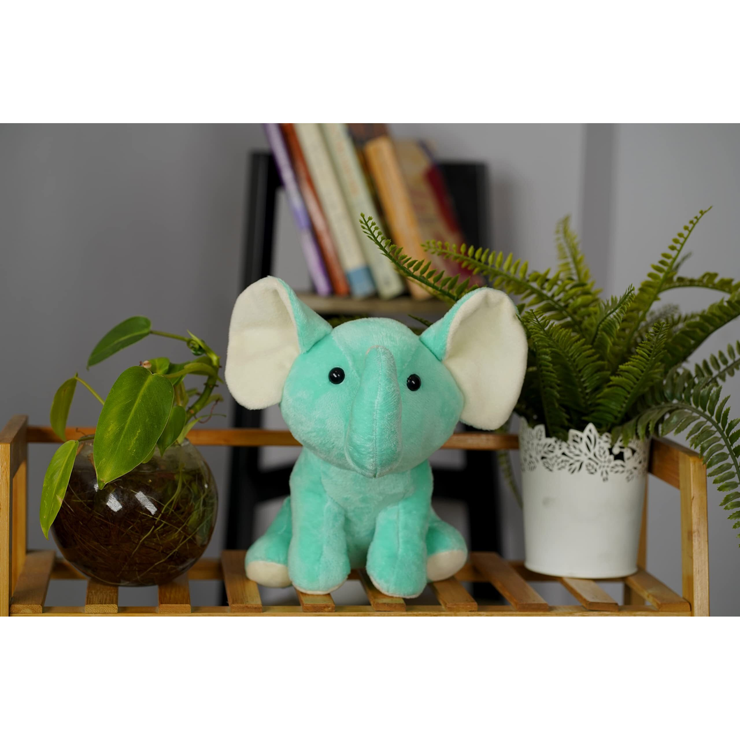 Furrendz Playful Eli 10" Plush|Animal Character Soft Toy-Elephant|Furry Plush|Soft & Anti Allergic Fabric|Safe For Kids|Role Playtoy|Easy To Wash|Best Birthday & Return Gift For Kids 1 +|Made In India