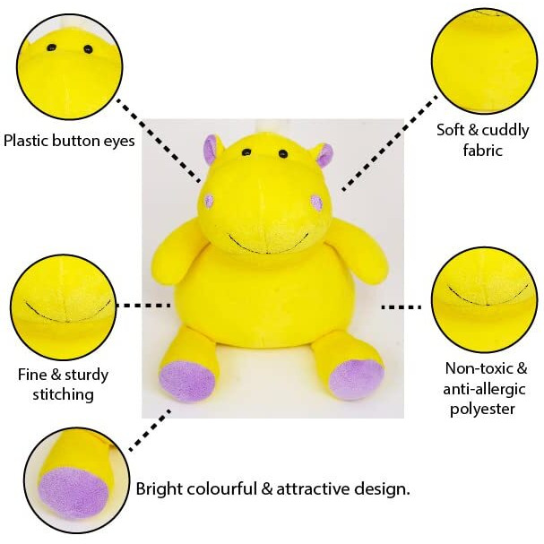 Furrendz Hippy Hippo 10" Plush|Animal Character Soft Toy-Hippo|Furry Plush|Soft & Anti Allergic Fabric|Safe For Kids|Role Playtoy|Easy To Wash|Best Birthday & Return Gift For Kids 1 Yrs+|Made In India