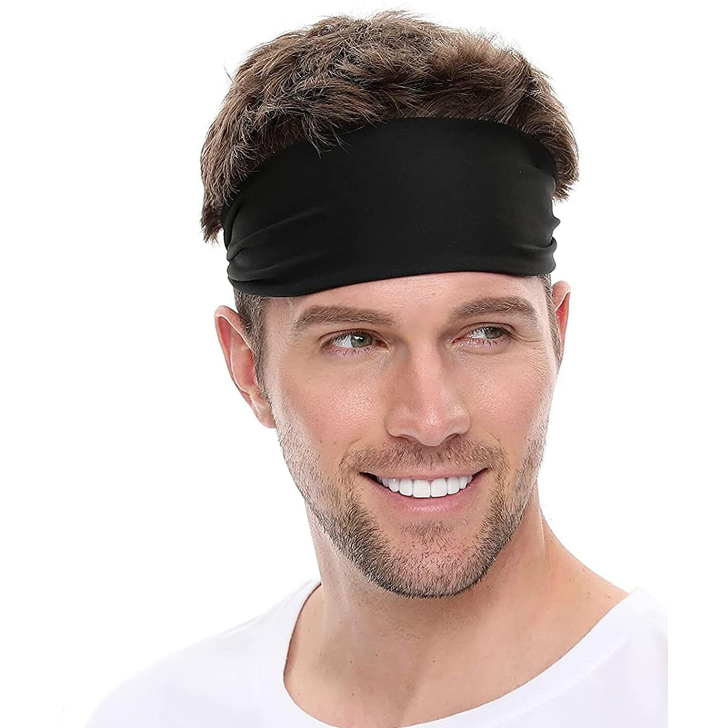 Boldfit Cotton Headband For Men & Women - Head Band Strapless Sports Sweat Band For Gym, Tennis, Badminton And Other Sports - Unisex Hair Band With Non-Slip Head Bands For Long Hair -Black, Pack Of 1