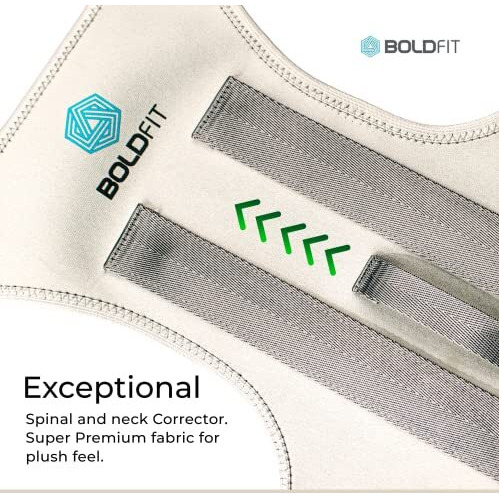 Boldfit Posture Corrector Back Support, Spine Posture Corrector Back Straight Belt For Men And Women-Small, Neoprene