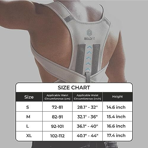 Boldfit Posture Corrector For Men Back Support Belt For Back Pain Spine Posture Corrector For Women Back Straight Belt Posture Belt Back Posture Corrector Women-Neoprene,Medium
