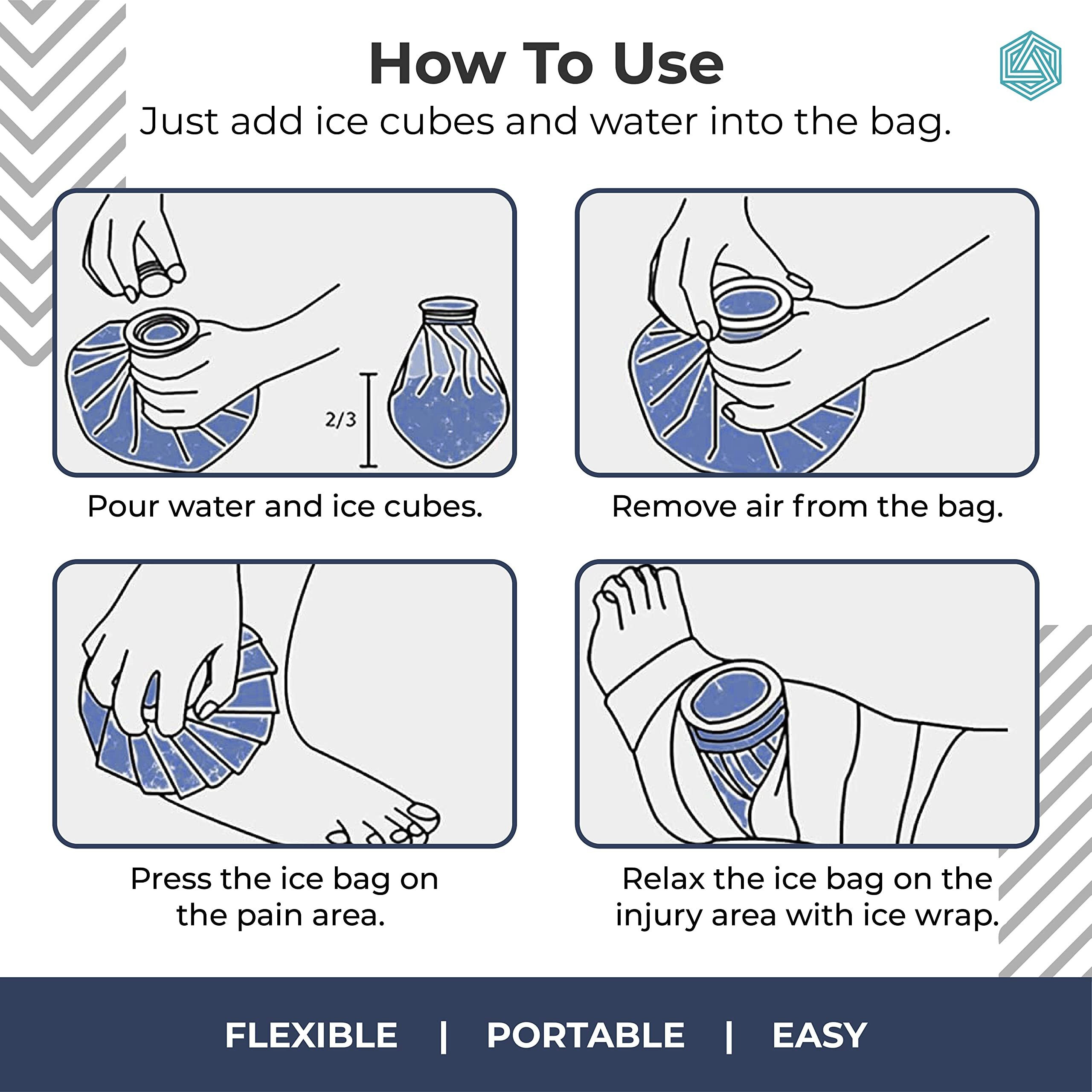 Boldfit Ice Bag For Pain Relief Cold - Ice Pack Bag For Pain Relief - Cold Water Bag For Pain Relief, Injuries, And Cold Therapy (12 Inch - Blue Star For Adults)