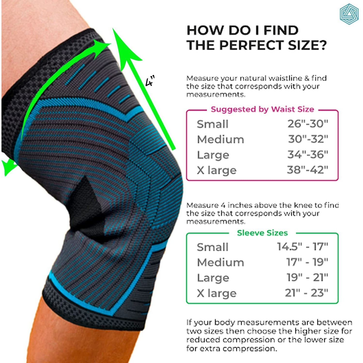 Boldfit Neoprene Knee Support For Men Knee Sleeves Braces Pair For Sports, Workout, Pain Relief, Knee Cap Compression Support, Exercise, Running, Cycling,- 1 Pair (Medium, Bluelinear)