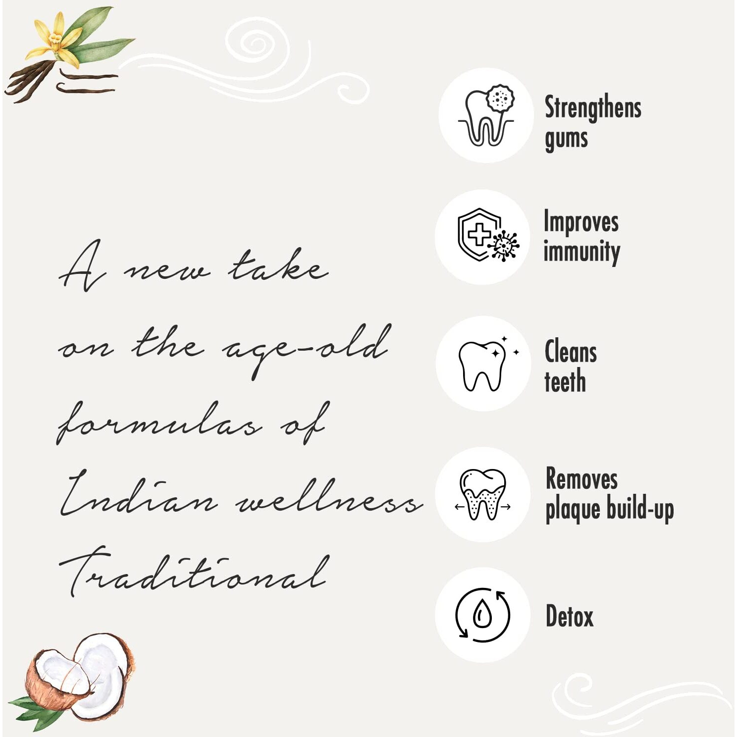 Birdsong Oil Pulling Ayurvedic Dental Mouthwash For Healthier Oral Hygiene, Immunity, Detoxification, Bad Breath Whitens Teeth & Freshens Breath  Vanilla & Cinnamon Flavor - Pack Of 1, 190 Ml