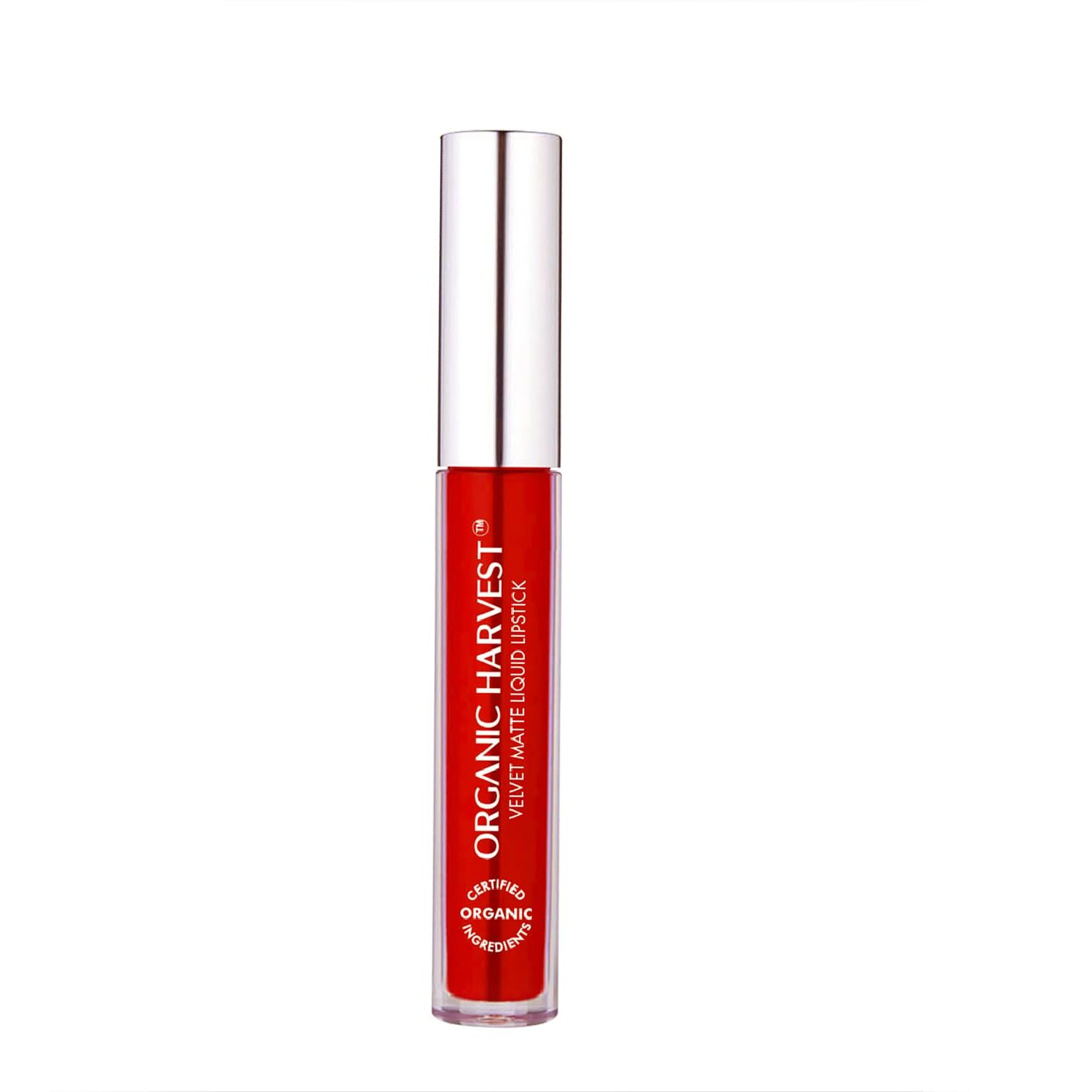 Organic Harvest Velvet Matte Liquid Lipstick - Red Apple | Long-Lasting Red Lipstick | Waterproof & Smudge-Proof | Transfer-Proof Hydrating Formula | Certified Organic | Cruelty-Free & Vegan, 2.6Ml