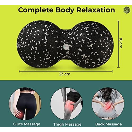 Boldfit Lacrosse Massage Ball For Physiotherapy Peanut Ball Massage Roller For Pain Relief Full Body Acupressure Ball For Foot, Hand, Back Tissue Massage Lacrosse Ball Massage For Recovery -Peanut