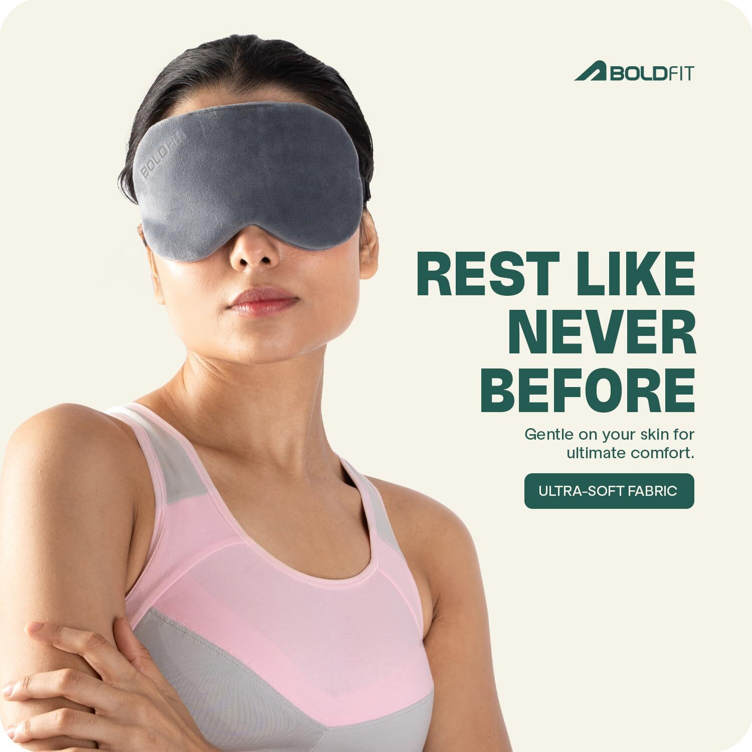 Boldfit Silk Eye Mask For Sleeping With Adjustable Strap Super Soft Sleeping Mask Blind Fold For Comfortable Sleep Travelling Sleep Mask Pad For Girls Sleeping Eye Mask Blind Folds For Sleeping -Grey