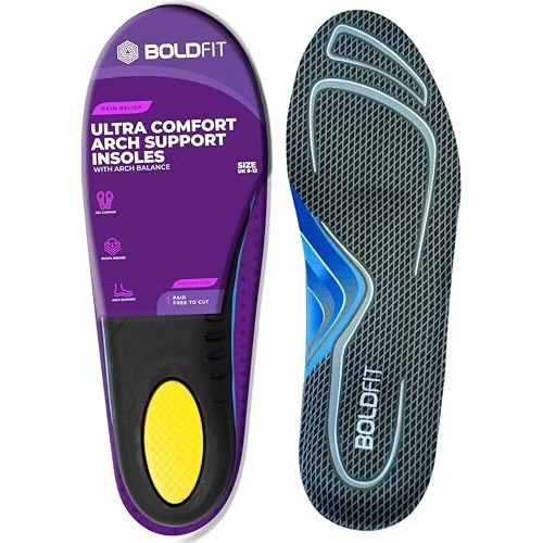 Boldfit Arch Support For Flat Feet Silicone Insole For Shoes Flat Foot Correction Insoles Orthopedic Gel Flat Feet Arch Support Insole, Plantar Fasciitis Arch Support Trim To Fit Uk 9-12