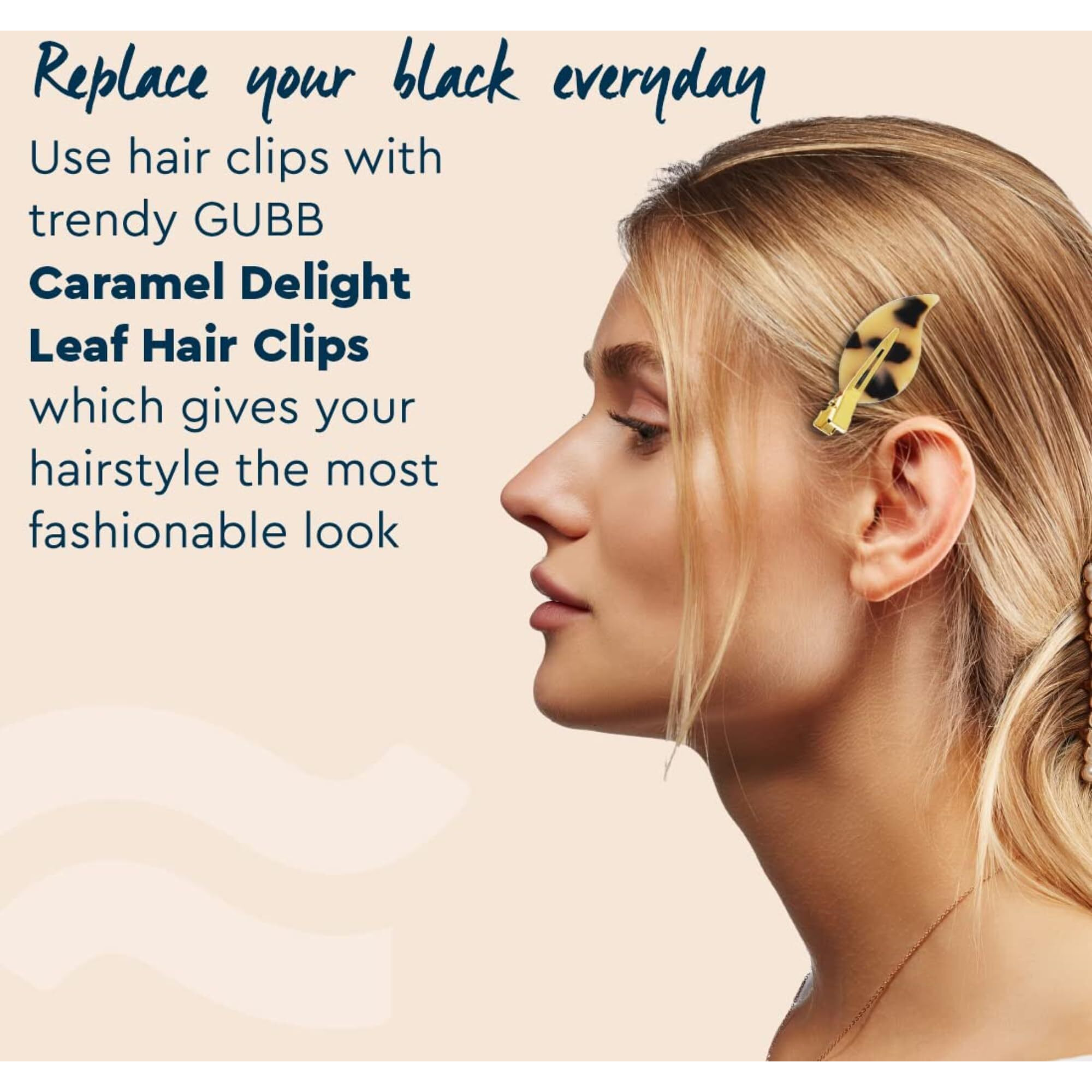 Gubb Caramel Delight Leaf Hair Clips Set For Girls & Women | Hair Clips/Pins/Hair Accessories For Girls & Women (2 Piece Hair Clips)