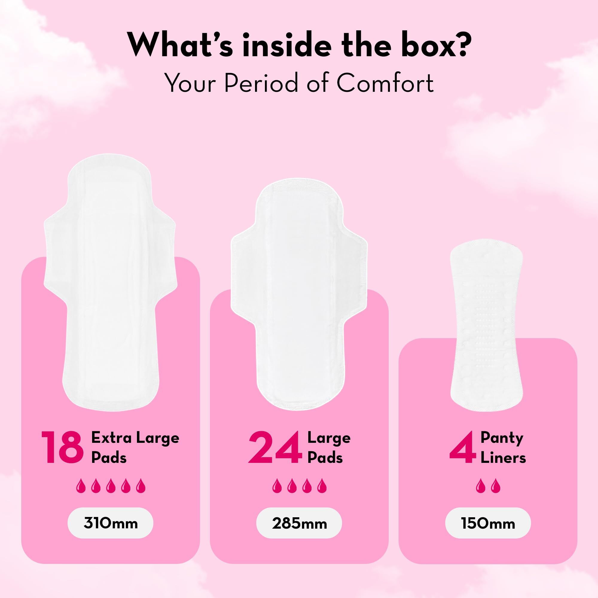 Plush Ultra-Thin Sanitary Pads For Women, 42 Pcs | Super Saver Pack | 24 L (Light Flow), 18 Xl (Medium Flow), 4 Panty Liners | 100% Rash-Free | Pure U.S. Cotton Pads | Affordable Sanitary Napkins