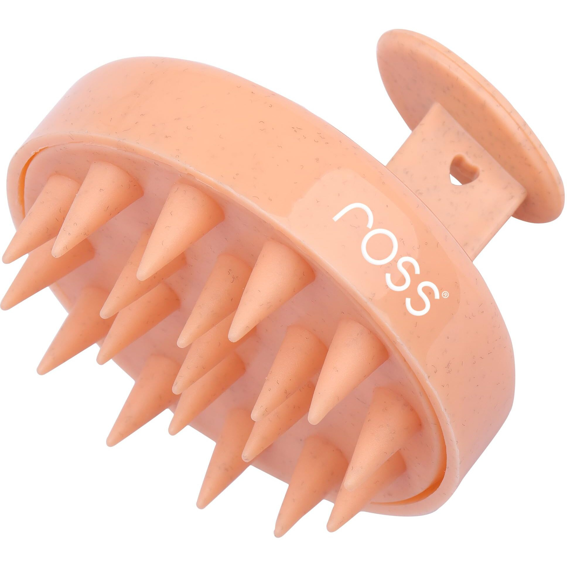 Ross Round Hair Scalp Manual Massager Shampoo Hair Brush, Super Soft Bristles For Exfoliating, Anti-Dandruff (Textured Peach)