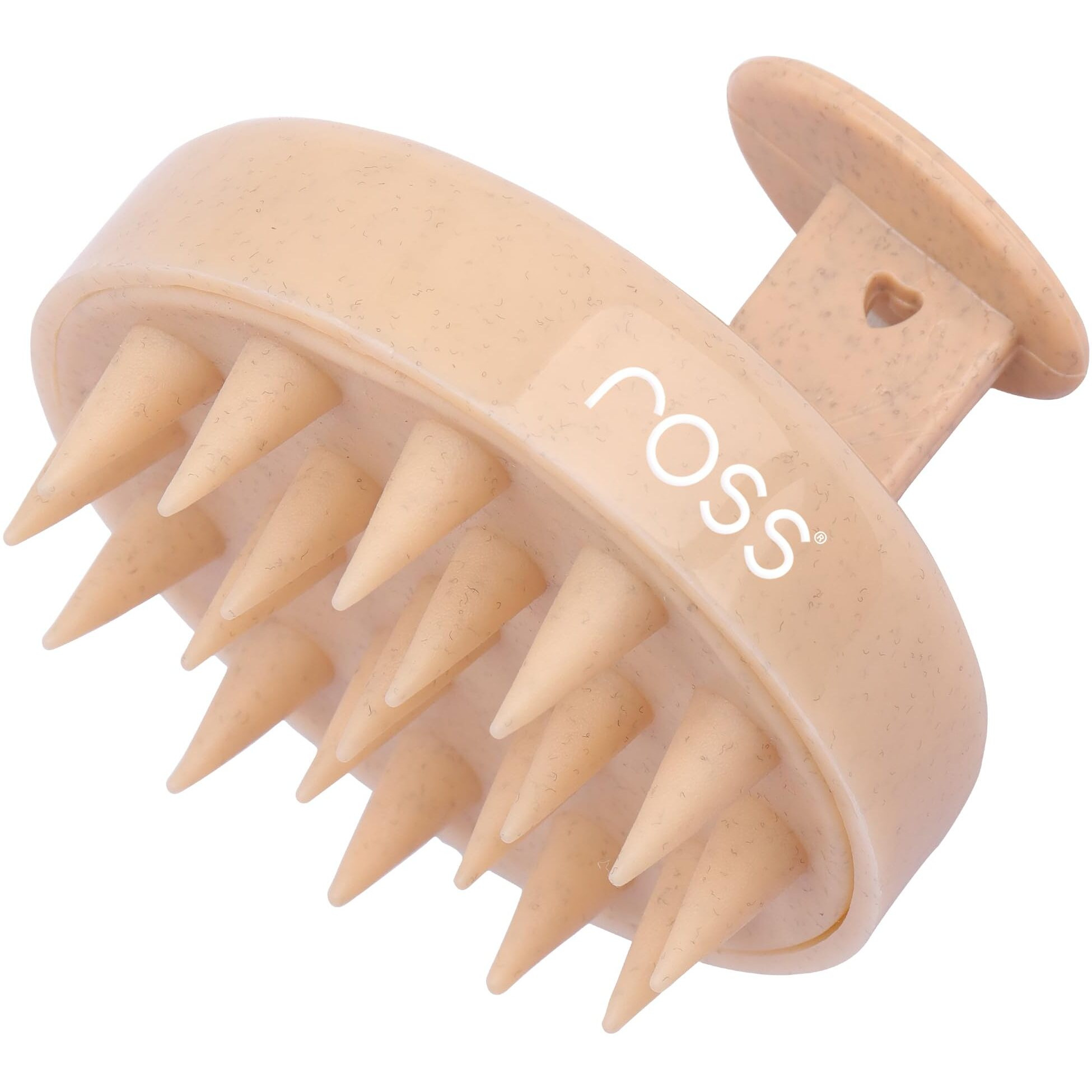 Ross Round Hair Scalp Manual Massager Shampoo Hair Brush, Super Soft Bristles For Exfoliating, Anti-Dandruff (Textured Beige)