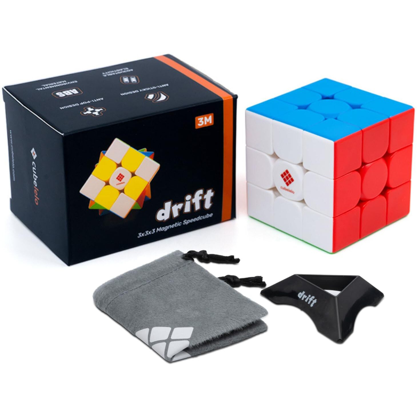 Cubelelo Drift 3M 3X3 (Magnetic) Stickerless Speed Cube | Enhances Auto-Alignment & Fast Turning With 48 Ndm Magnets | Brainteaser Stress Buster Brainstorming Puzzle For Kids & Adults
