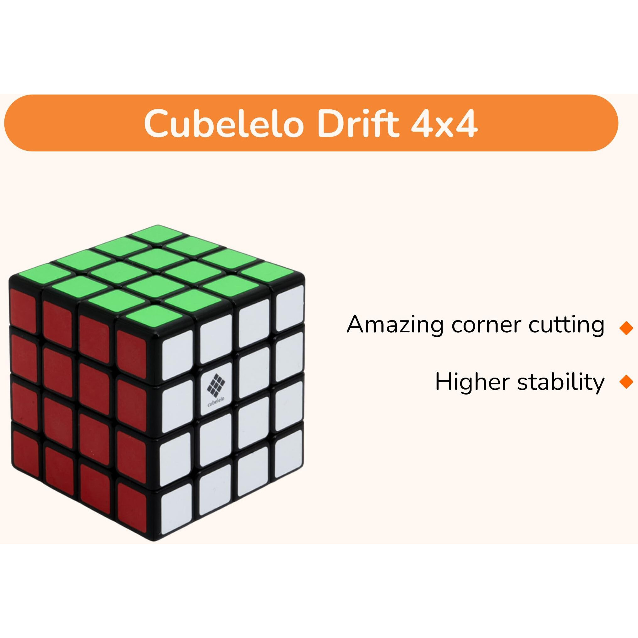 Cubelelo Drift 4X4 (Black) | Challenging Brain Teaser Puzzle Toy For Beginners And Advanced Players | Fast Speed Cube Optimized For Smooth Spinning (Multicolour)