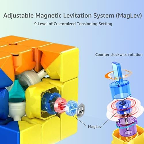 Cubelelo Drift 3M Pro Maglev 3X3 (Magnetic) Stickerless Speedcube | 9 Levels Adjustable Maglev Compression System 72 Magnets (Additional 12 Ring Magnets)|Speedy Brainstorming Puzzle For Kids & Adults