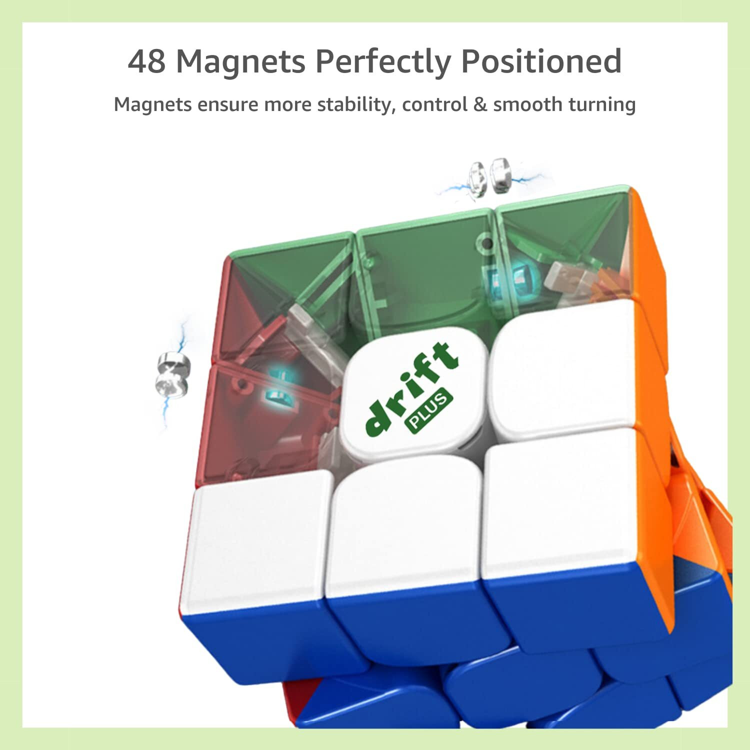 Cubelelo Drift 3M Plus 3X3 (Magnetic) Stickerless Cube | Drift + | Customized & Improved Version Of Moyu Rs3M | Speedcube For Kids & Adults | Magic Speedy Stress Buster Brainstorming Puzzle