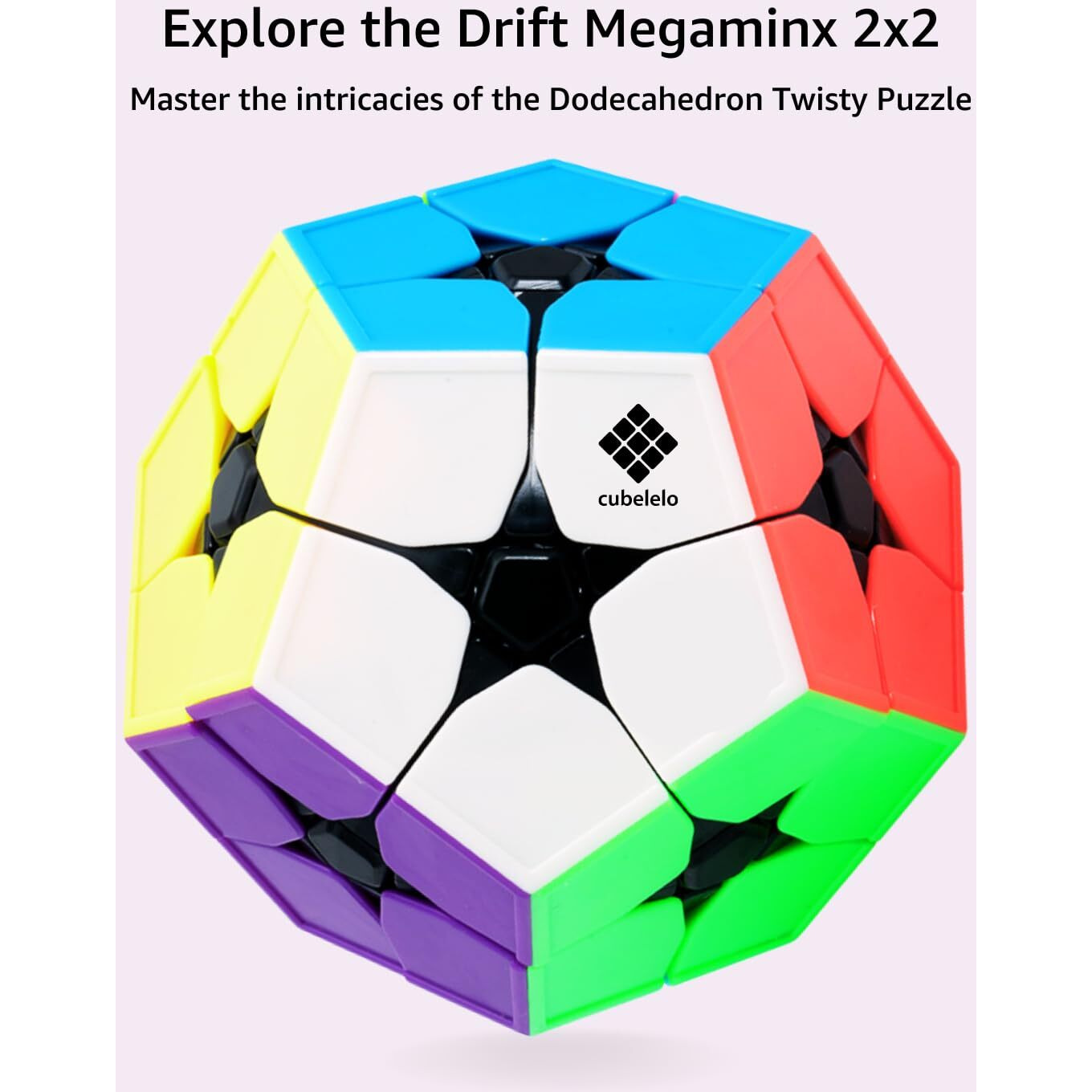 Cubelelo Drift Megaminx 2X2 Stickerless Speedcube Puzzle For Kids & Adults | 12 Sided Unique Challenging Puzzle With Adjustable Tension & Anti-Pop Design