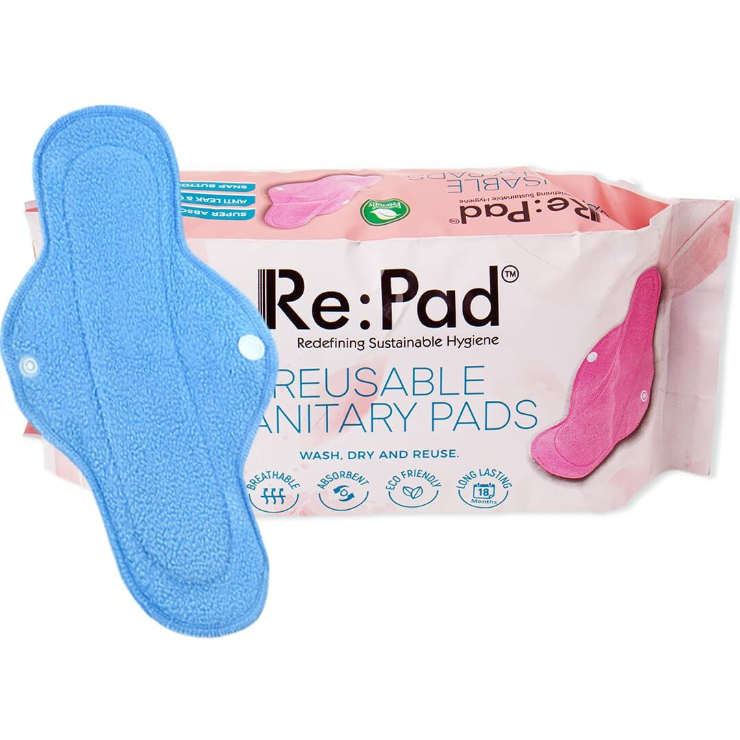 Repad Reusable Cloth Sanitary For Women Pads Overnight Cloth Washable Menstrual Pads Super-Absorbent, Soft And Comfortable 2 Maxi Sanitary Pad (Pack Of 2) |Lasts Up To 1 .5 Years
