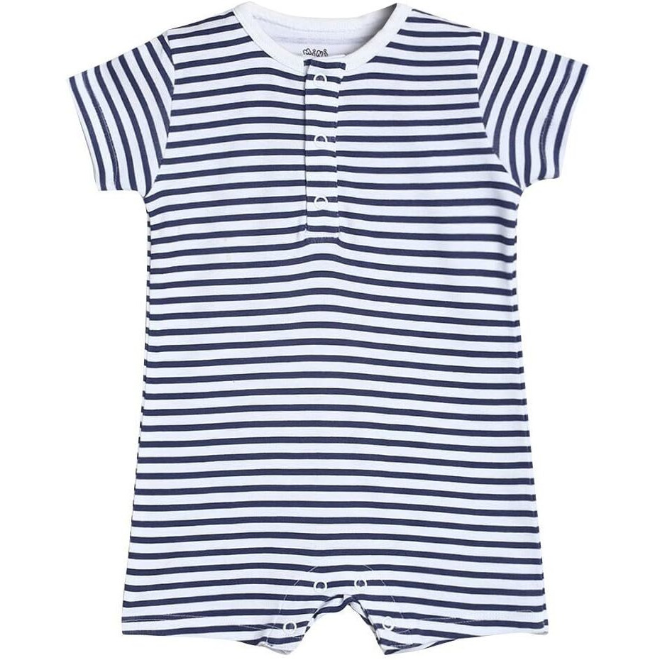 Miniklub Baby Round Neck Short Sleeve Knitted Cotton Grey Color Romper (12-18M)