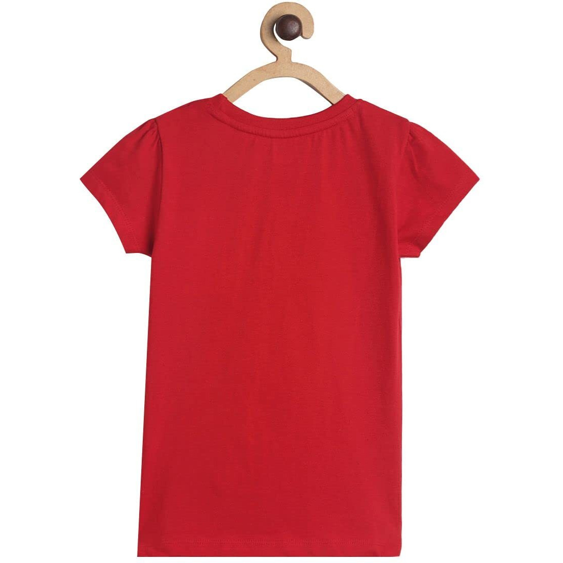 Miniklub Girls Round Neck Short Sleeve Knitted Cotton Red Color Top (2-3Y)