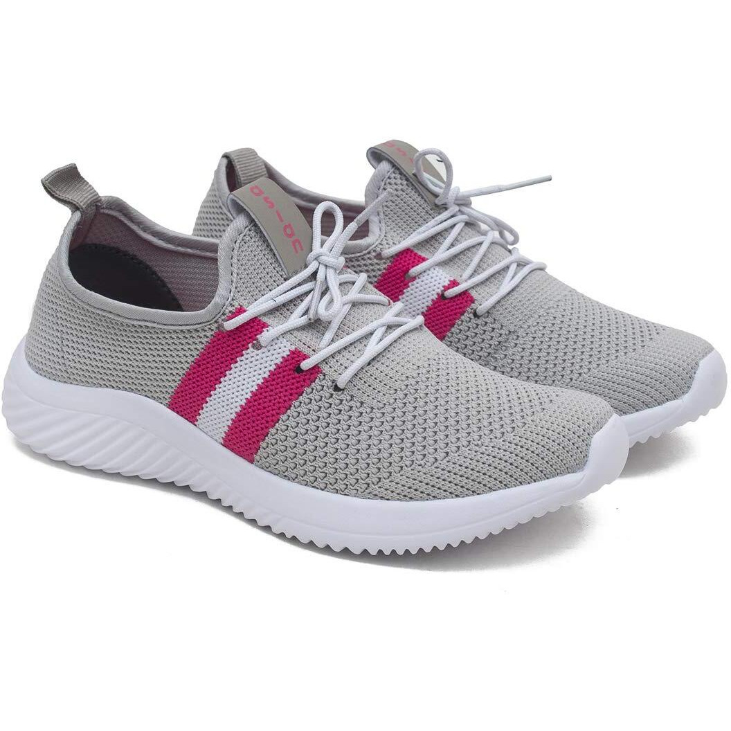 Asian Women's Angel-04 Sports Running,Walking Gym Lightweight With Knitted Fabric Extra Cushion Casual Sneaker Shoes For Ladies And Girls Grey