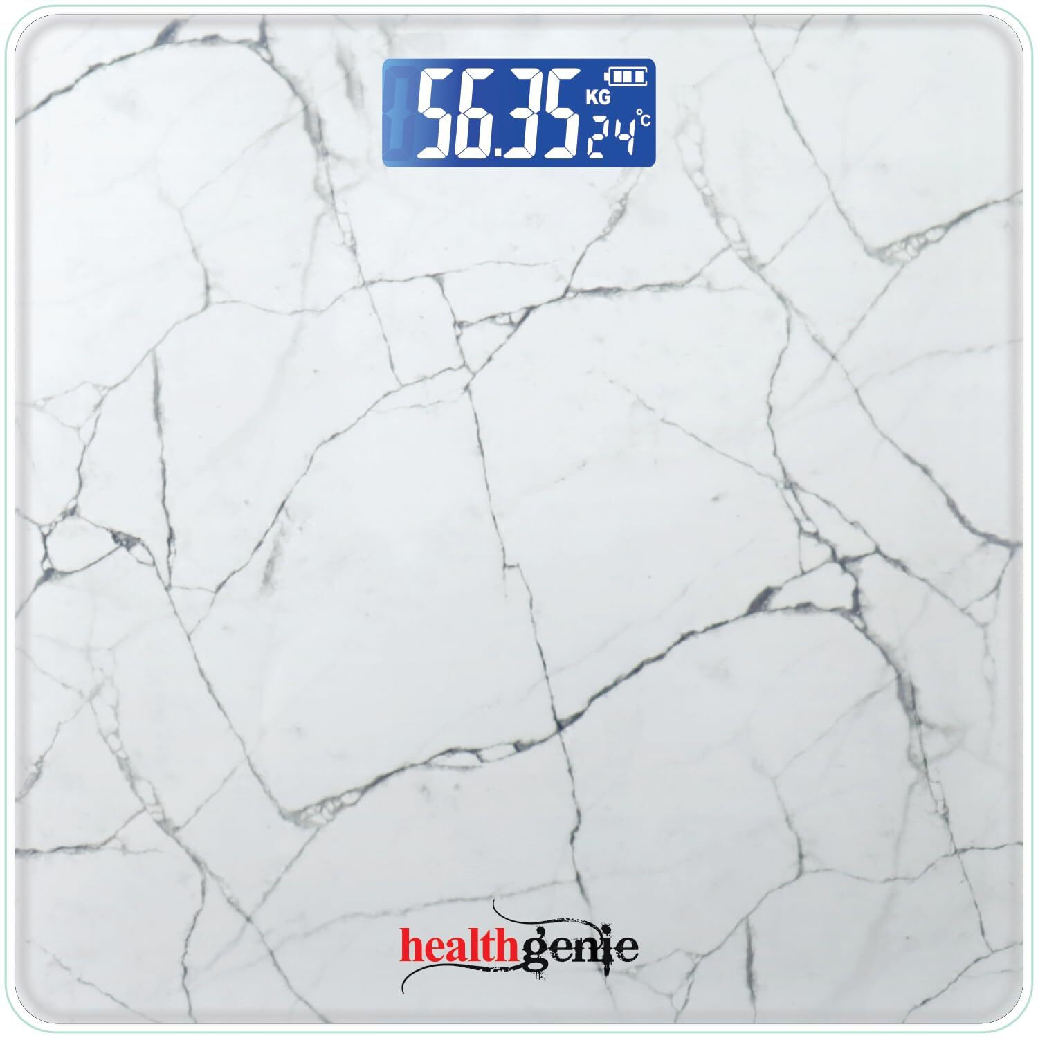 Healthgenie Weight Machine For Body Weight With 3 Yrs Warranty & Thick Tempered Glass Lcd Display Digital Weighing Machine (Marble) Hd-221, 180 Kg