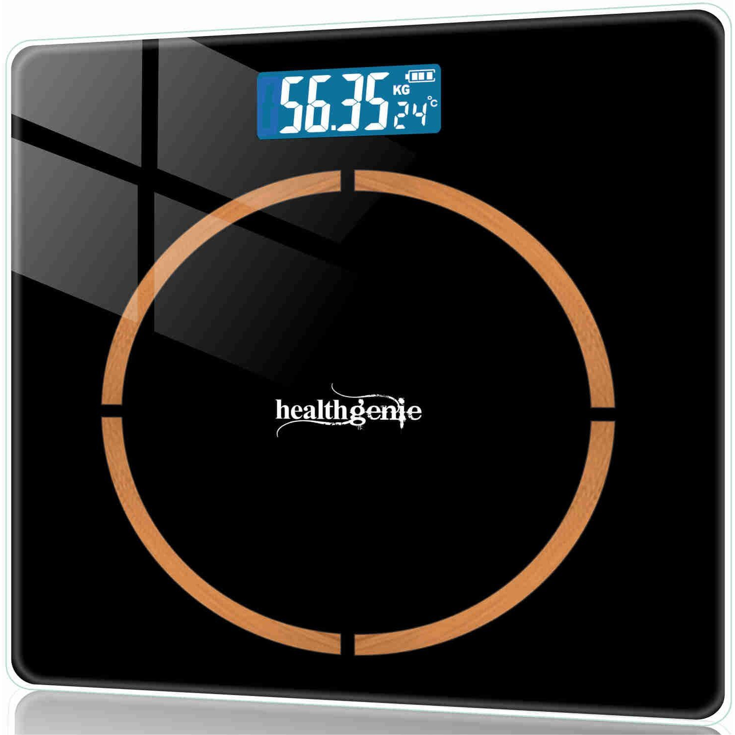 Healthgenie Weight Machine For Body Weight With 3 Yrs Warranty & Thick Tempered Glass Lcd Display Digital Weighing Machine (Copper Ring) Hd-221