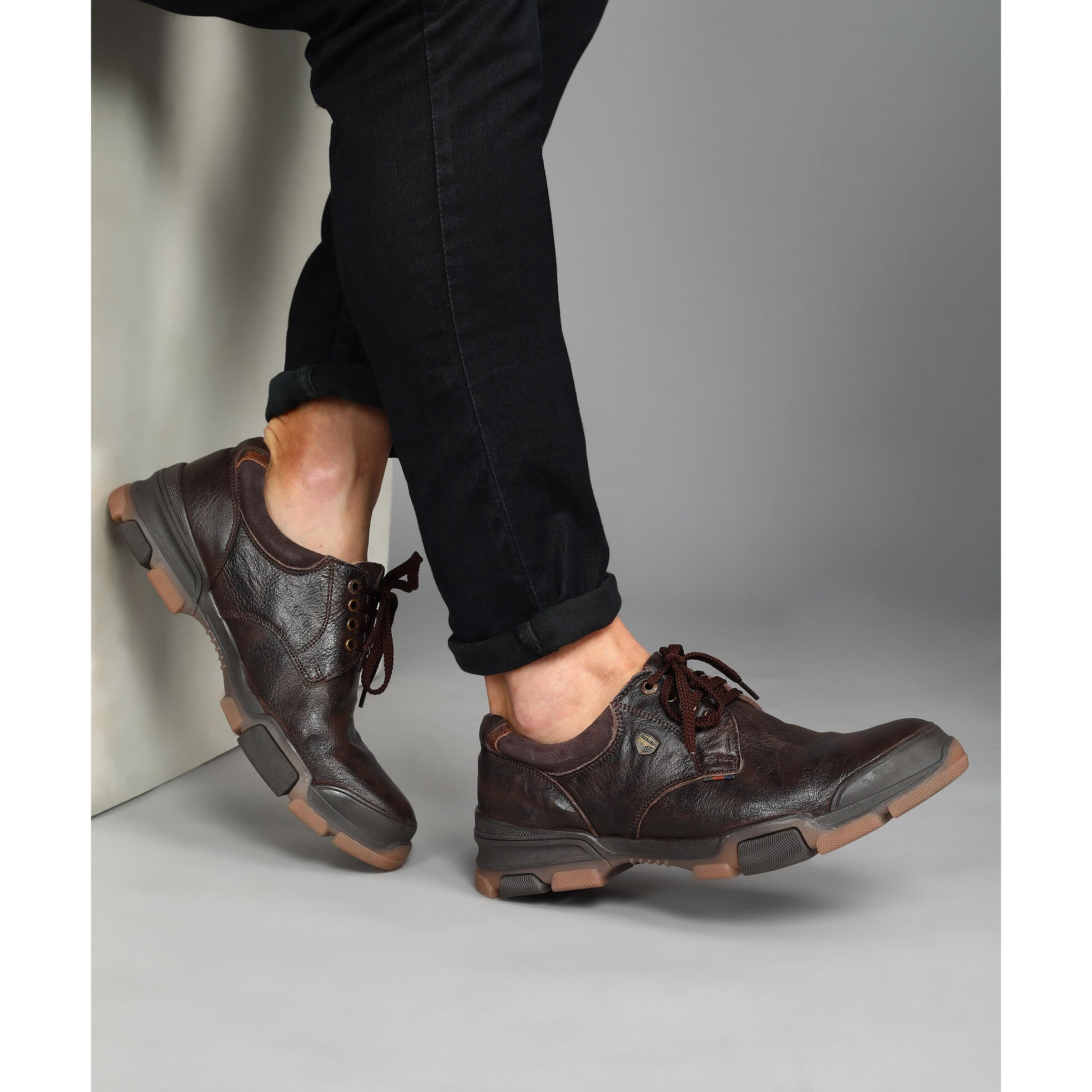Buckaroo Anaiya Genuine Leather Brown Casual Shoes For Mens Size Uk 10