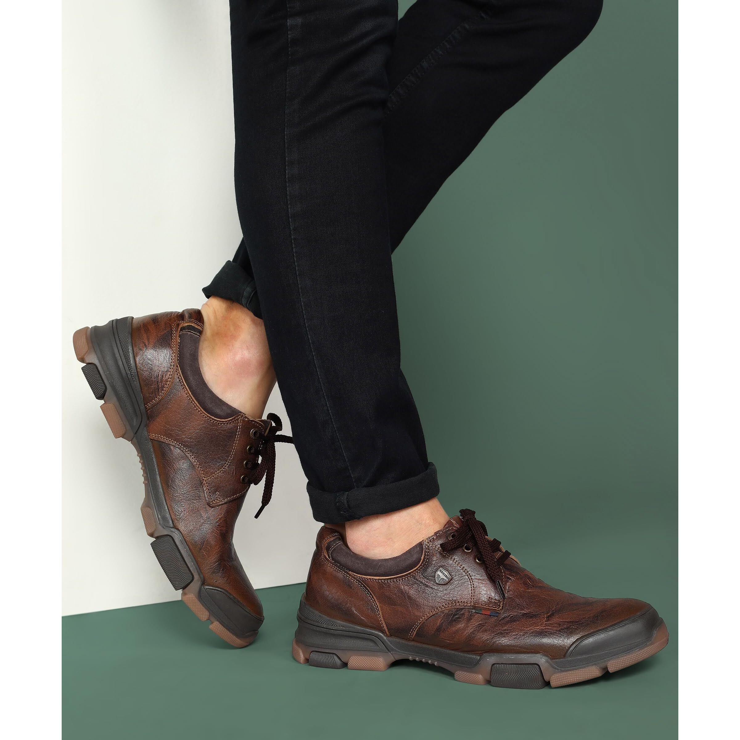 Buckaroo Anaiya Genuine Leather Tan Casual Shoes For Mens Size Uk 7