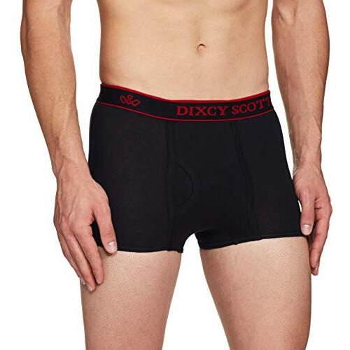 Dixcy Scott Cotton Originals Mens Trunk Snug Fit Solid Innerwear - Swish Trunk(Black And Dark Grey - Pack Of 2 )-S