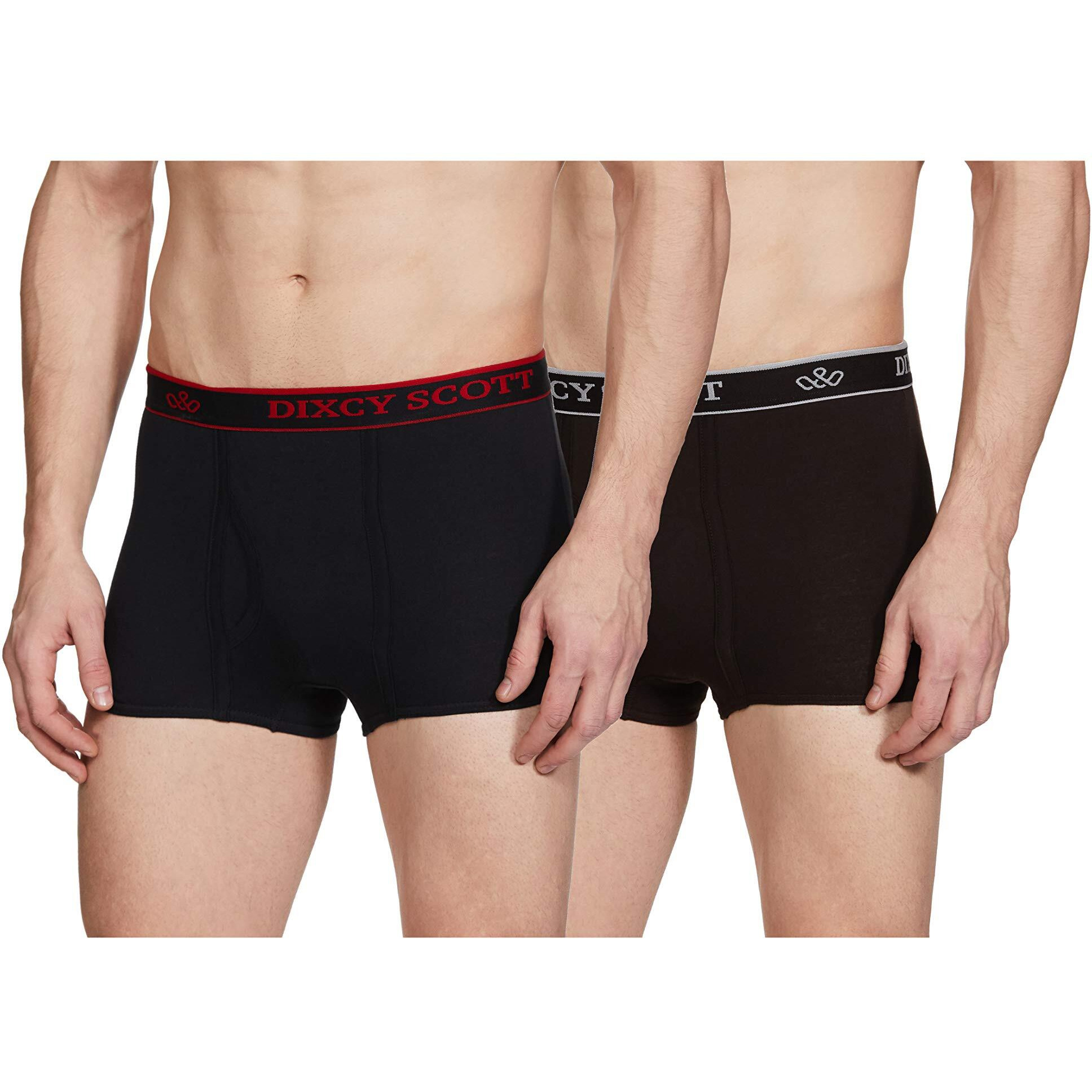 Dixcy Scott Men's Cotton Trunk (Pack Of 2) (K1 - Pr45291_Coffee Brown / Black_M_Brown & Black_M)