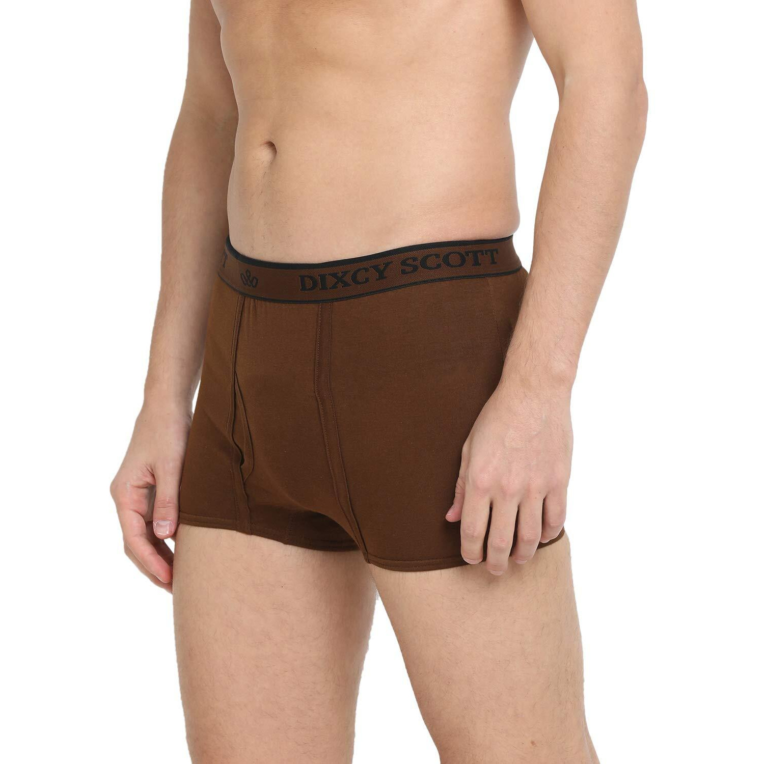 Dixcy Scott Men's Cotton Trunk (Pack Of 2) (K1 - Pr45291_Coffee Brown / Black_M_Brown & Black_M)