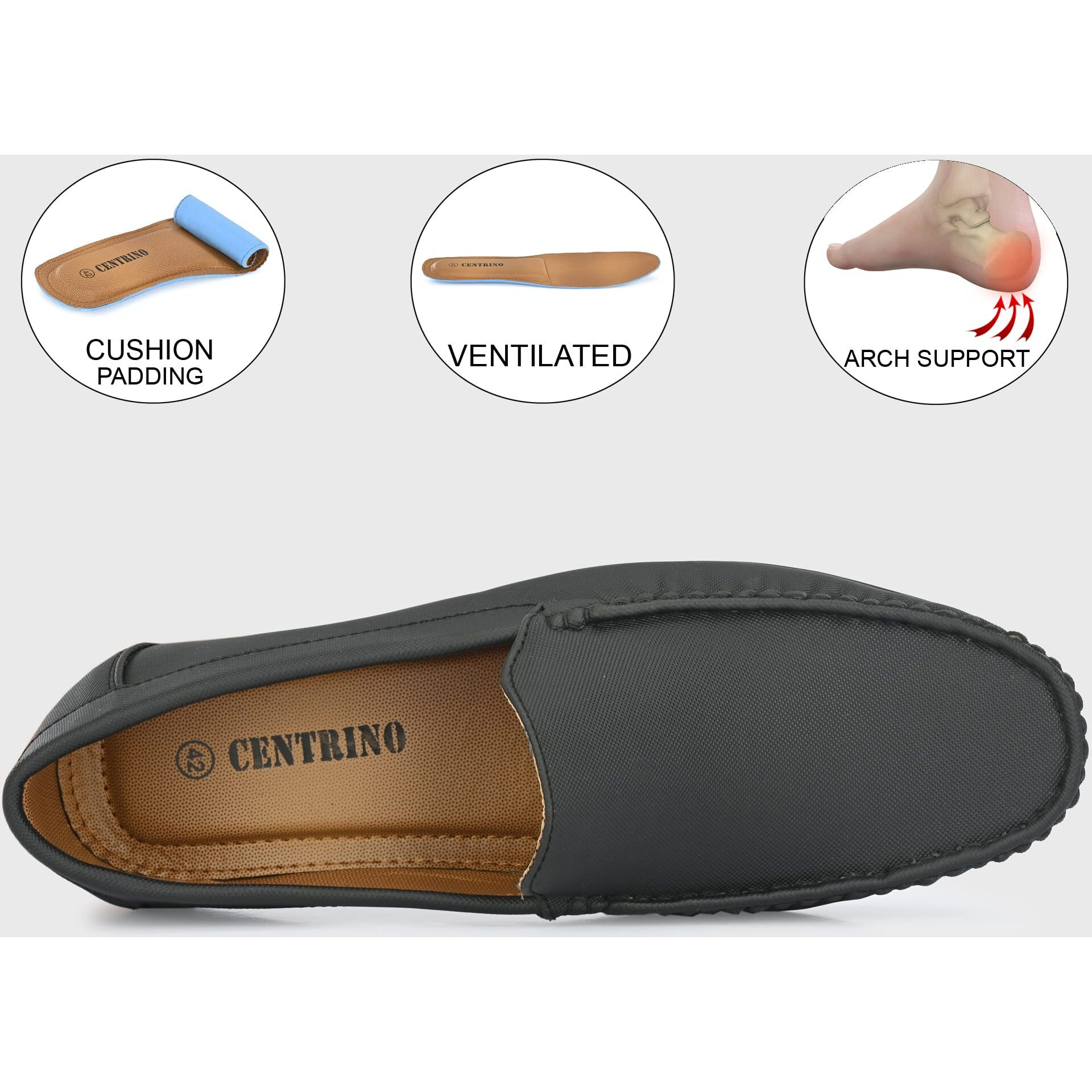 Centrino Black Loafer Shoe For Mens 2811-1